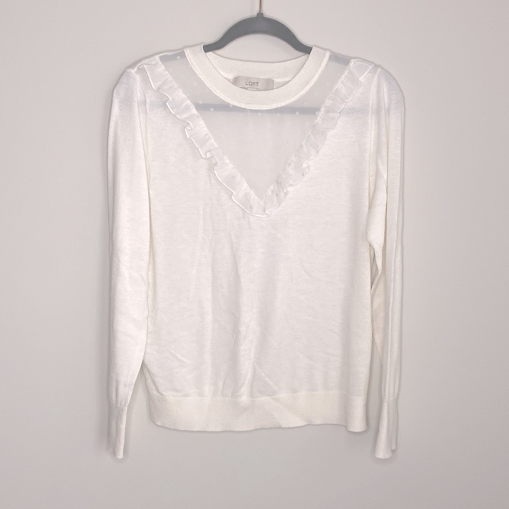 LOFT cream sweater, Large